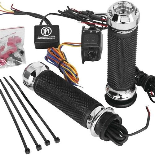 Performance Machine Apex Heated Grips Chrome #0063-2093-CH Harley Davidson