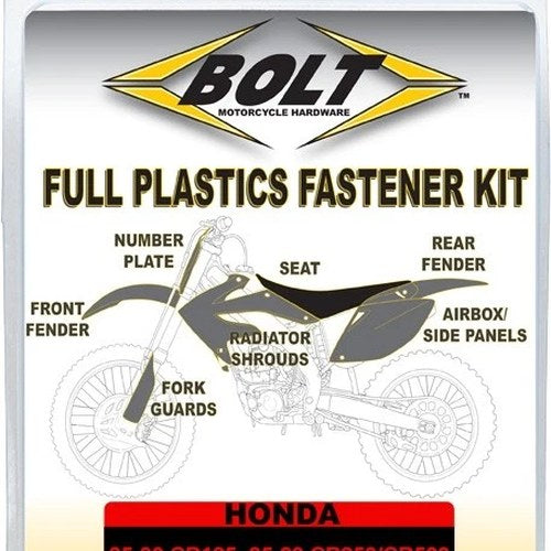 Bolt Full Plastics Fastener Kit fits Honda CR500R/CR250R 2-Stroke/CR125R