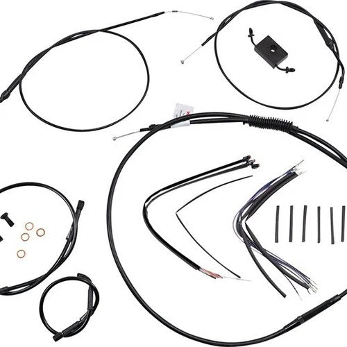 Burly Handlebar Cable/Line Kit for 16" Hangers w/ABS Single Disc Black #B30-1231