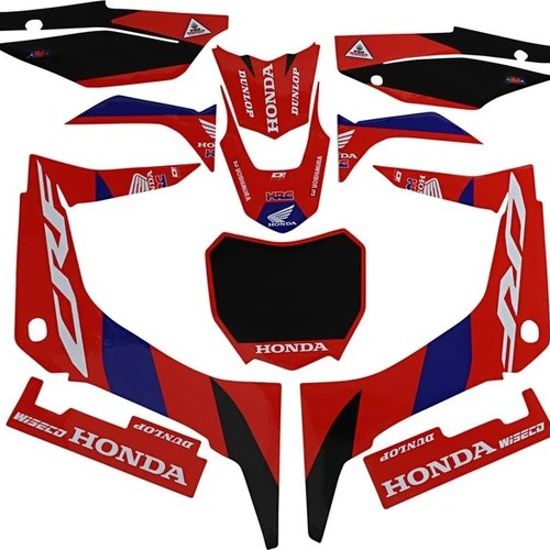 Dcor Complete Graphics Kit Hrc Black #20-10-111 for Honda CRF110F 2019-2023