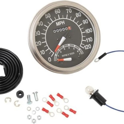 DS Dash Mount Speedometer With Tachometer 1:1 68-84 Face Harley Davidson #139216