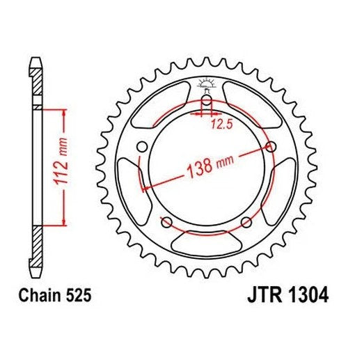 JT Steel Rear Sprocket 525 41T #JTR1304.41 Honda VT750