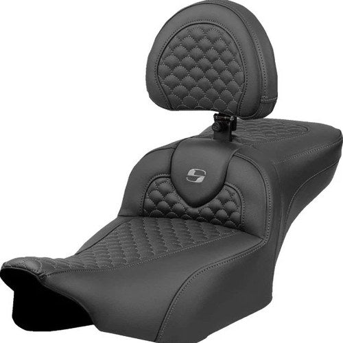 Saddlemen RoadSofa DS Ext. Reach Seat w/Backrest Dark Grey Stitch #823-07-209B2