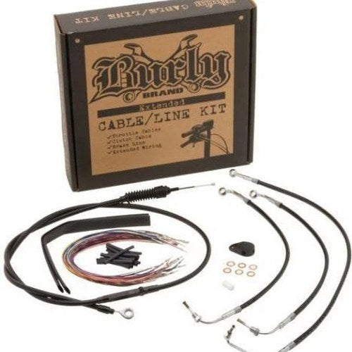 Burly Cable/Brake Line Kit for 15" Ape Hangers Black #B30-1116 Harley Davidson