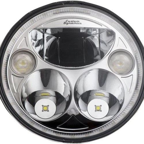 Custom Dynamics 7" TruBEAM LED Headlight Chrome #CDTB-7-IF-C Indian