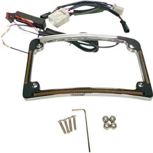 Custom Dynamics LED R/T/B Radius License Plate Frame Chrome #TF05-HD-C