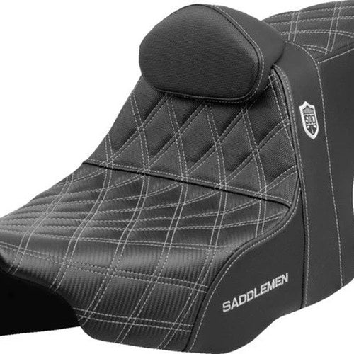 Saddlemen Sdc Performance Gripper Seat With Backrest Silver Stitch #SC82307DB5