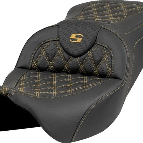 Saddlemen RoadSofa LS Seat Gold Stitch #808-07B-18207 Harley Davidson