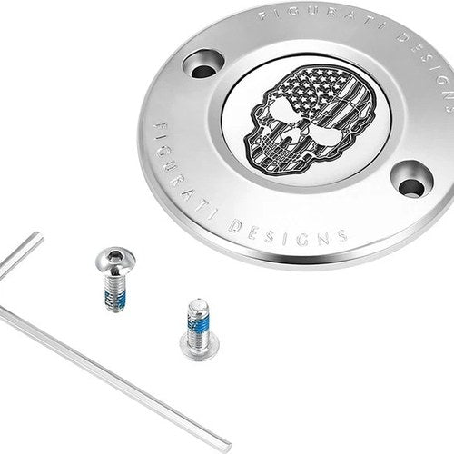 Figurati Designs 2-Hole Timing Cover Skull/CC Polished #FD27-TC-2H-SS