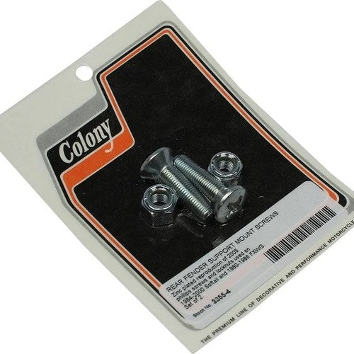 Colony Fender Support Mounting Screw & Nut Kit Zinc #3355-4 Harley Davidson