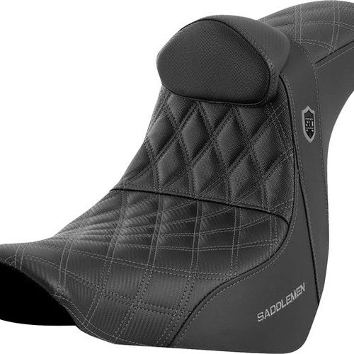 Saddlemen Sdc Performance Gripper Seat With Backrest Gray Stitch #284831
