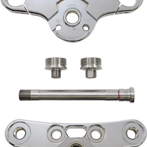 Hawg Halters Raked Triple Tree Kit 3 Degrees Chrome Harley FXFB/FXBR Softail