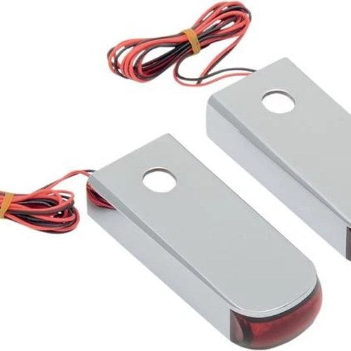 Alloy Art Fender LED Strut Marker Lights Chrome Red Lens #SSL-3 Harley Davidson
