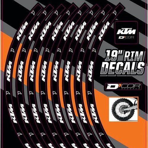 Dcor Branded Rim Decal Set KTM 19" Rear #40-80-203 KTM