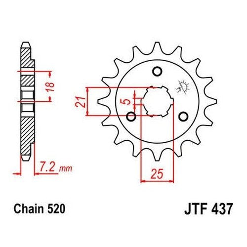 JT Front Sprocket 520 16T #JTF437.16 fits Suzuki DR650S/DR650SE/SP600