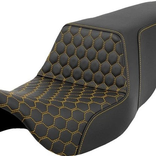 Saddlemen Step-Up HC Seat Gold Stitch #284707 Harley Davidson