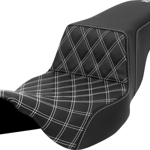 Saddlemen Step-Up LS Ext. Reach Seat F. Lattice White Stitch Black #284769