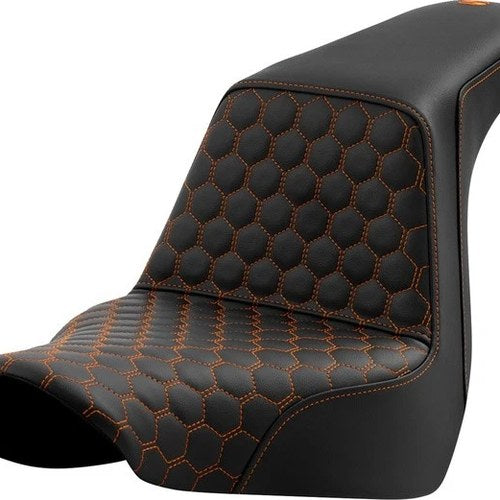 Saddlemen Step-Up HC Seat Orange Stitch #284711 Harley Davidson