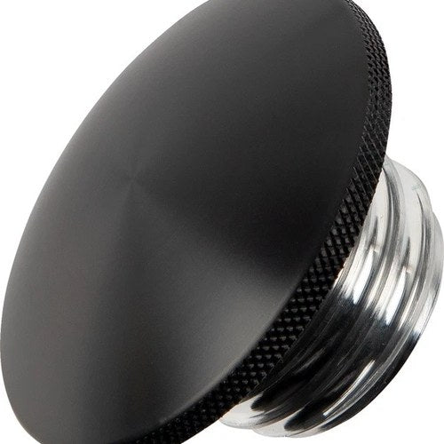 Joker Machine Vented Gas Cap Knurled Black #10-444B Harley Davidson