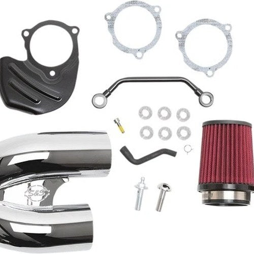 S&S Tuned Induction Air Cleaner Kit Chrome 170-0566A Harley Davidson