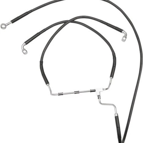 DS Extended Front Brake Line Kit Black Non-ABS +4" Oversize #1047990