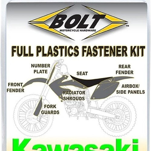 Bolt Full Plastics Fastener Kit fits Kawasaki KX250 2-Stroke/KX125 1990-1991