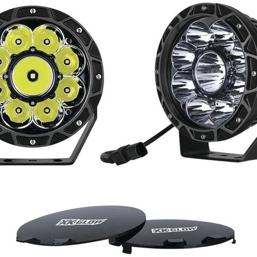 XK Glow Round Offroad 7" LED Flood/Spot Light Kit 44W