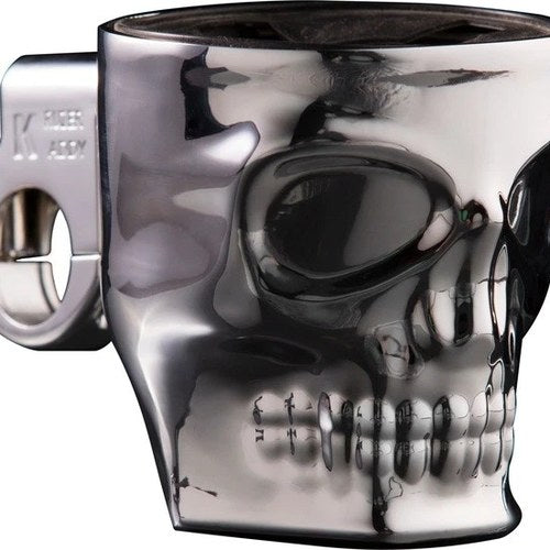 Kruzer Kaddy Skull Bar Mount Cup Holder Chrome