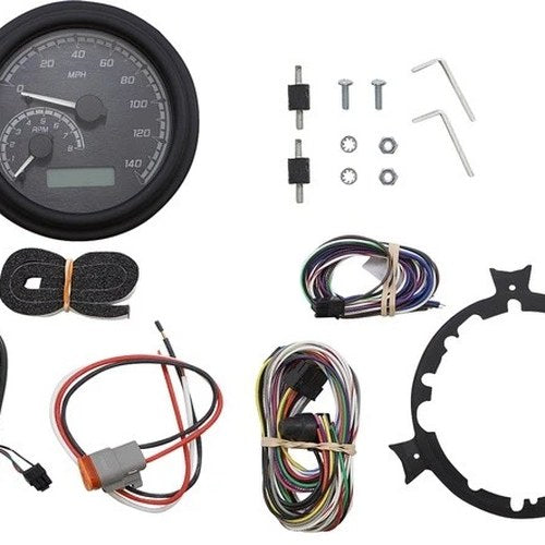Dakota Digital Mvx Speedo Black/Gray Black #MVX-2002-KG-K Harley Davidson