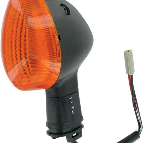 K&S DOT Turn Signal Assembly Dual Filament Front Left Black Amber #25-4172