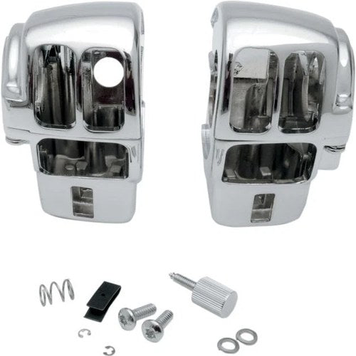 Drag Specialties Radiused Switch Housing Kit Chrome #141733 Harley Davidson