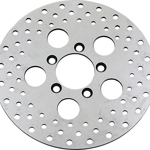 DS Polished Stainless Drilled Brake Rotor Front Harley Davidson 139484