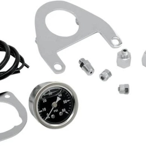 DS 1-5/8" Liquid-Filled Oil Pressure Gauge Kit Chrome Harley Davidson #145164