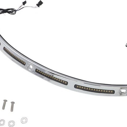 Custom D. Windshield Trim w/ LED Turn Signals Chrome Non-Sequential CD-WT2-14-C