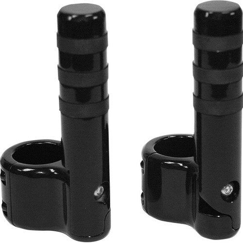 Lindby Clamp-On Highway Bar Footpegs With Wide O-Rings 1.5" Black Universal