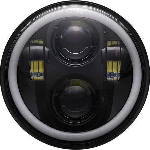 Custom Dynamics ProGlow LED 5.75" Headlight With Halo Black #CD-575-H-B