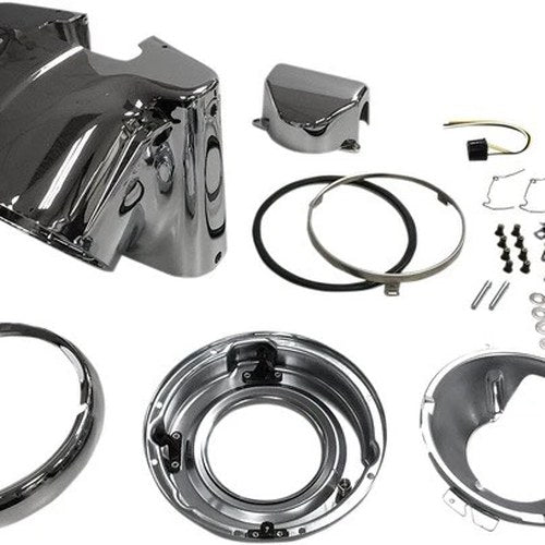 Drag Specialties Nacelle Kit for 7" Headlights Chrome Harley Davidson