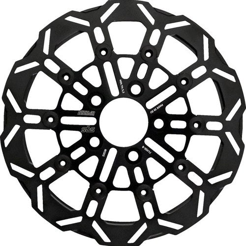 Sbs 10-Spoke Brake Rotor Design E Rear Black Harley Davidson Dyna/Softail