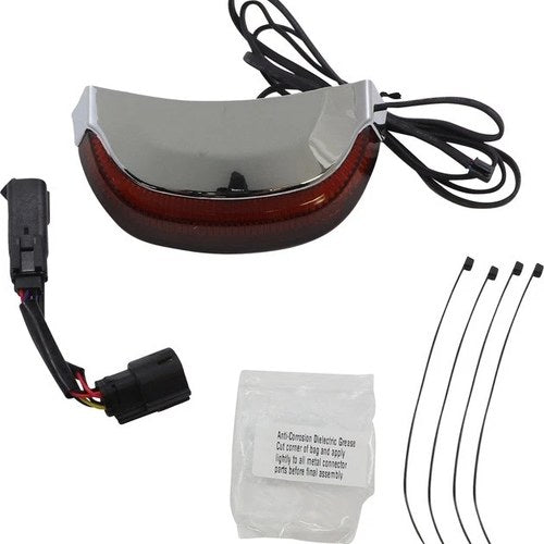 Ciro Crown Tail Light with Lightstrike Lighting Chrome Red Lens #40173