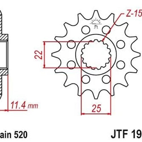 JT Front Sprocket 12T #JTF1902.12 KTM 690 Duke/690 Enduro R/690 Enduro