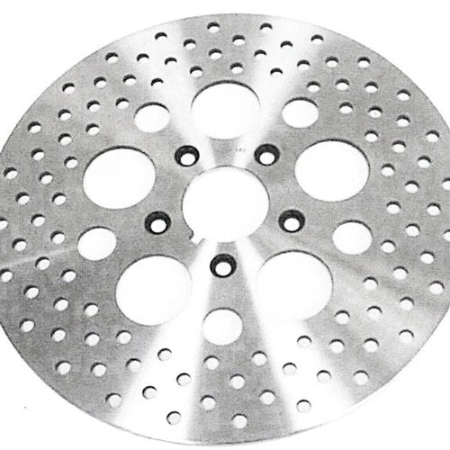HardDrive Drilled Vented Front Brake Rotor Polished 144088 Harley Davidson