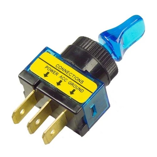 Grote Industries Toggle/Lever Style On/Off Switch with Light Blue 20A