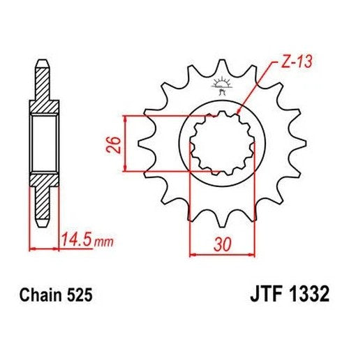JT Front Sprocket 525 15T Honda CB750 Nighthawk 750 1991-1993/1995-2003