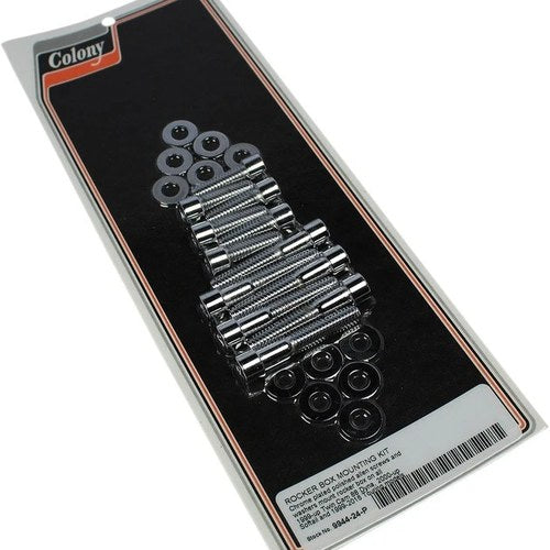 Colony Rocker Box Mounting Bolt Kit Chrome #9944-24-P Harley Davidson