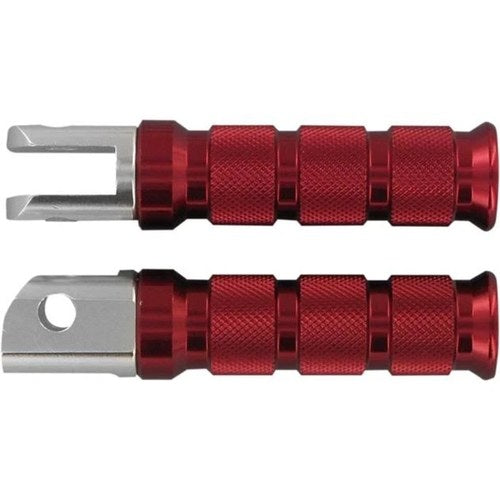 Emgo Round Passenger Footpegs Red #50-11272 for Suzuki