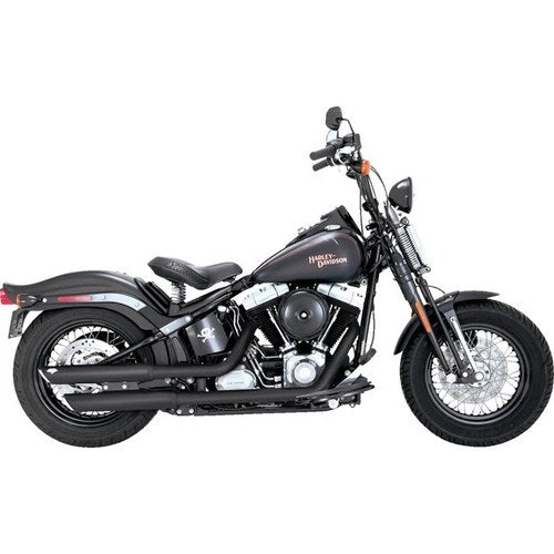 Vance & Hines Twin Slash Slip-On Mufflers Black #46842 Harley Davidson Softail