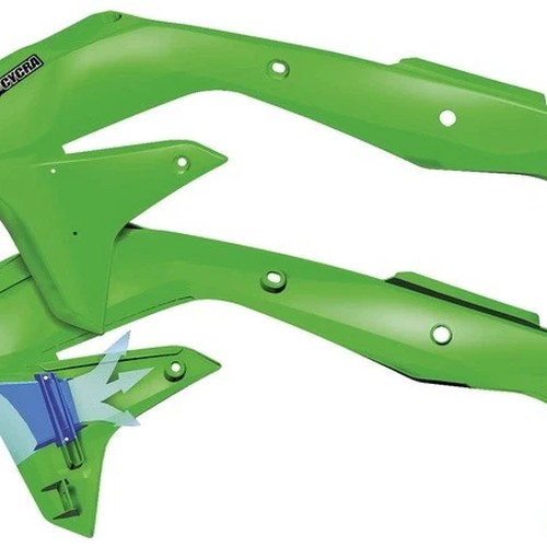 Cycra Powerflow Radiator Shrouds Green fits Kawasaki KX450F 2016-2018
