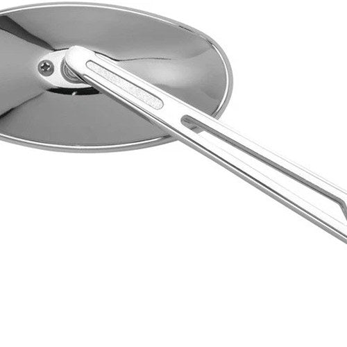 BikeMaster Oval Mirror With Machined Arm 10mm Chrome