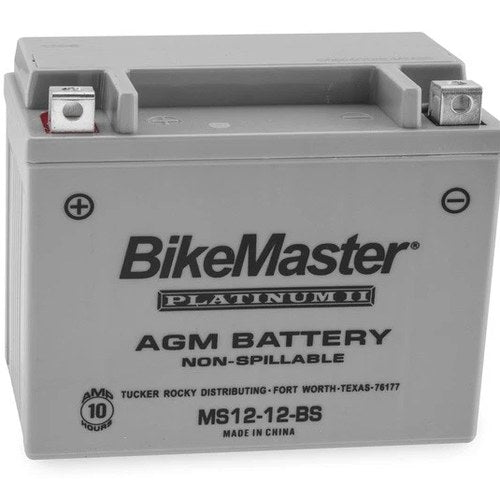 BikeMaster Agm Platinum II Battery #MS12-12-BS for Aprilia/Honda/Kymco