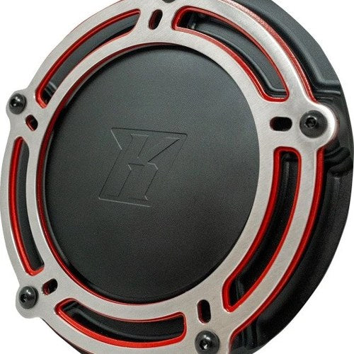 Kodlin Nxl Redline Derby Cover Black/Silver/Red Harley Davidson Softail